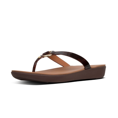 FitFlop Hoopla™ Tortoiseshell Toe Post Chocolate Brown Turtle