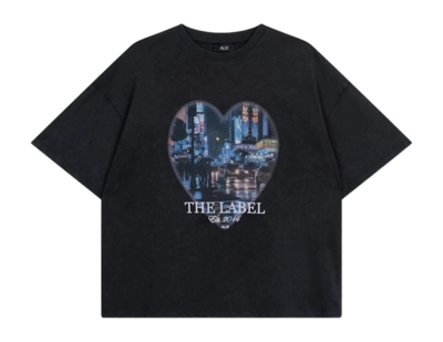 T-Shirt Alix The Label Women Heart Photoprint Charcoal Grey