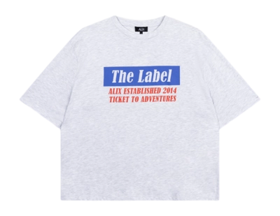 T-Shirt Alix The Label Women Ticket To Adventures Light Grey Melange