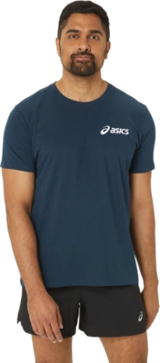 T-Shirt ASICS Chest Logo SS Tee French Blue / Brilliant White