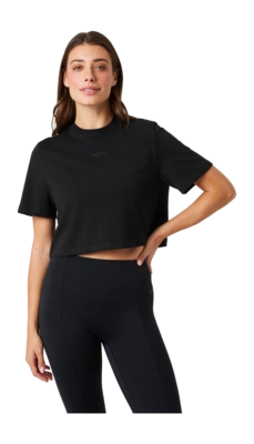 T-Shirt Björn Borg Women Studio Oversized Cropped Black Beauty
