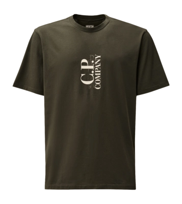 T-Shirt CP Company Men 30/1 Jersey Logo Dark Shadow