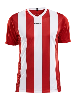 T-Shirt Craft Men Progress Jersey Stripe Bright Red/White Regular Fit
