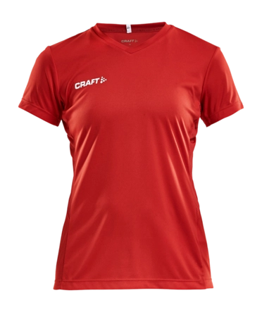 T-Shirt Craft Women Squad Go Jersey Solid Bright Red/White Ergonomische pasvorm