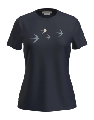T-Shirt Icebreaker Women Merino 150 Tech Lite SS Tee Bird Transit Midnight Navy
