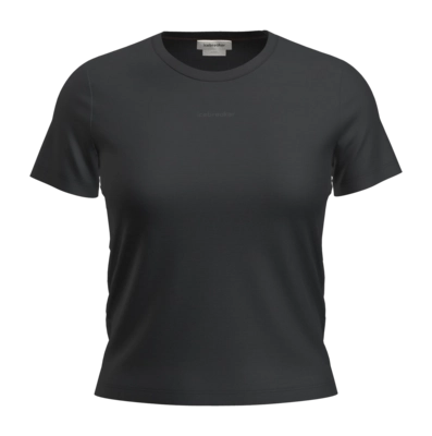 T-Shirt Icebreaker Women Merino 200 Tech Lite SS Crop Slim Tee Black