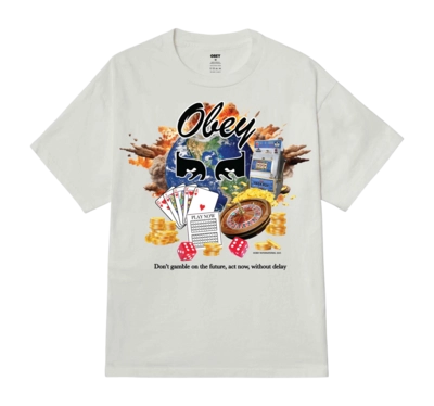 T-Shirt Obey Men Obey Act Now Pigment Vintage White