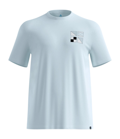 T-Shirt Odlo Men Cotton Blend Odlo Flags Baby Blue Regular Fit