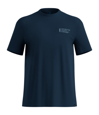 T-Shirt Odlo Men Cotton Blend Unlimited Dark Sapphire Regular Fit