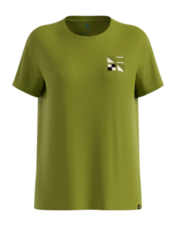 T-Shirt Odlo Women Cotton Blend Odlo Flags Guacamole Regular Fit