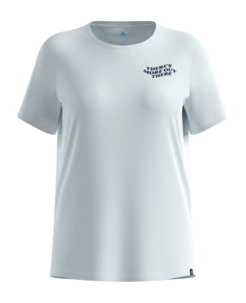 T-Shirt Odlo Women Cotton Blend There's More Out There Baby Blue Regular Fit
