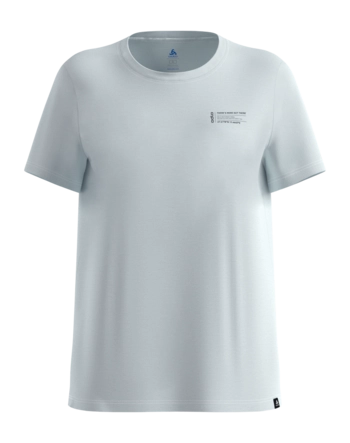 T-Shirt Odlo Women Cotton Blend Unlimited Baby Blue Regular Fit