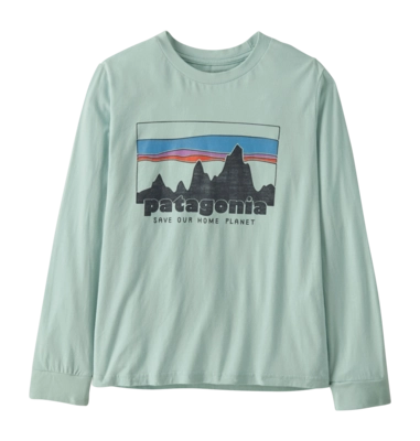 T-Shirt Patagonia Kids L/S Graphic '73 Skyline: Virtually Blue