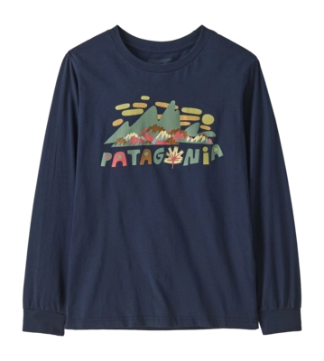 T-Shirt Patagonia Kids L/S Graphic Fitz Roy Foliage: New Navy