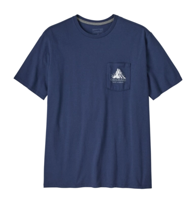 T-Shirt Patagonia Men Chouinard Crest Pocket Responsibili-Tee Clement Blue