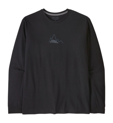 T-Shirt Patagonia Men L/S Berm Logo Responsibili-Tee Black
