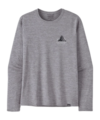 T-Shirt Patagonia Men L/S Cap Cool Daily Graphic Shirt Lands Chouinard Crest: Feather Grey