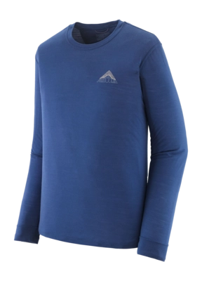 T-Shirt Patagonia Men L/S Cap Cool Merino Blend Graphic Shirt Driftways: Clement Blue