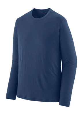 T-Shirt Patagonia Men L/S Cap Cool Merino Blend Shirt Clement Blue