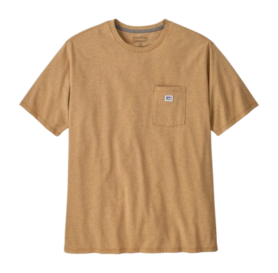 T-Shirt Patagonia Men Shop Sticker Pocket Responsibili-Tee Talon Gold