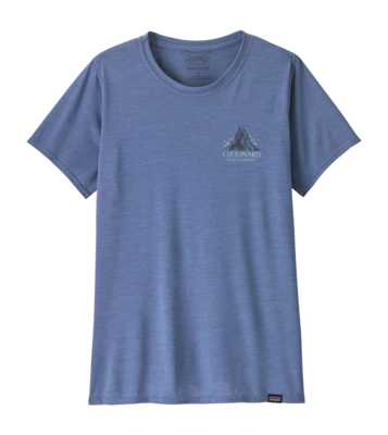 T-Shirt Patagonia Women Cap Cool Daily Graphic Shirt Lands Chouinard Crest: Current Blue X-Dye
