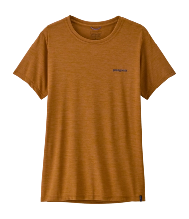 T-Shirt Patagonia Women Cap Cool Daily Shirt Boardshort Logo Cinnamon Brown - Dark Cinnamon Brown X-Dye Regular Fit