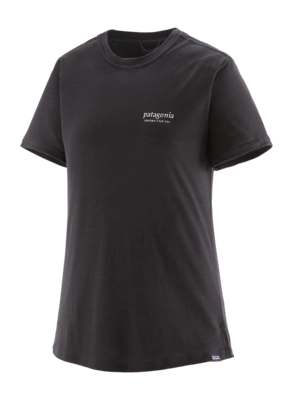 T-Shirt Patagonia Women Cap Cool Merino Blend Graphic Shirt Heritage Header: Black