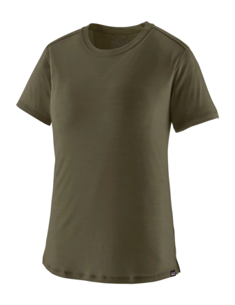 T-Shirt Patagonia Women Cap Cool Merino Blend Shirt Basin Green Slim Fit