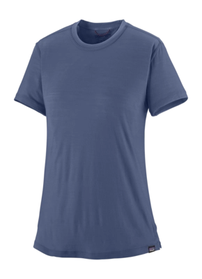 T-Shirt Patagonia Women Cap Cool Merino Blend Shirt Current Blue