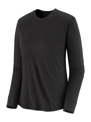T-Shirt Patagonia Women L/S Cap Cool Merino Blend Shirt Black