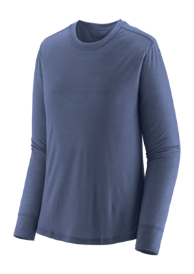 T-Shirt Patagonia Women L/S Cap Cool Merino Blend Shirt Current Blue
