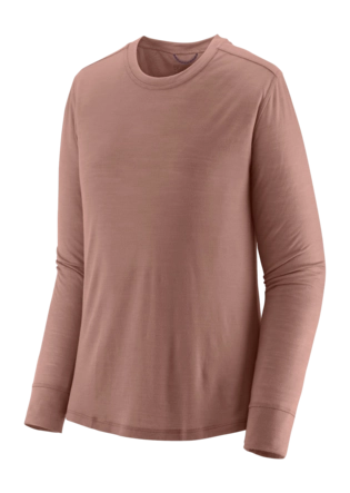 T-Shirt Patagonia Women L/S Cap Cool Merino Blend Shirt Moonrise Taupe Slim Fit