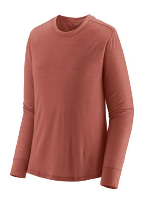 T-Shirt Patagonia Women L/S Cap Cool Merino Blend Shirt Potters Red