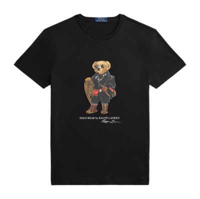 T-Shirt Ralph Lauren Men SSL TSH Polo Black Holiday Bear