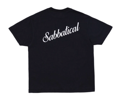 T-Shirt Sabbatical Vintage Unisex Script Logo Black White