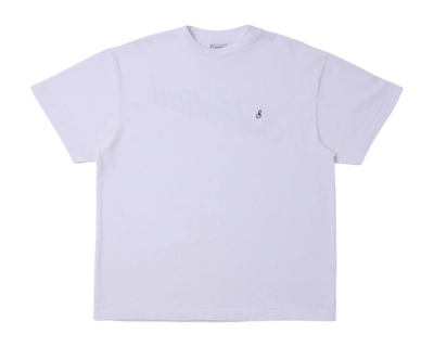 T-Shirt Sabbatical Vintage Unisex Script Logo White Navy