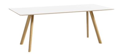 Table HAY CPH30 Water-Based Lacquered Oak Frame White L200 x W90 x H74 ...