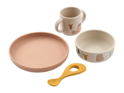 Tafelset Liewood Vivi Printed Tableware Set Cats And Dogs / Sandy