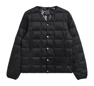 Jacket Taion Unisex V Neck Button Down Black
