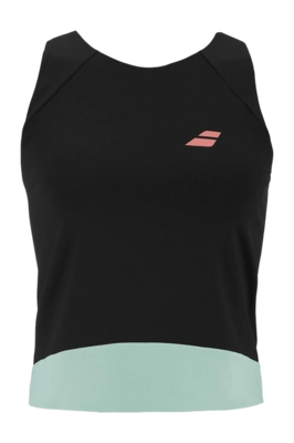 Tanktop Babolat Women Perf Tank Black Getailleerde pasvorm