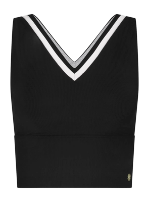 Tanktop House of Gravity Women Contrast Crop Top Black X White Topaz