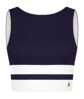 Tanktop House of Gravity Women Divine Crop Top Deep Blue X White Rib
