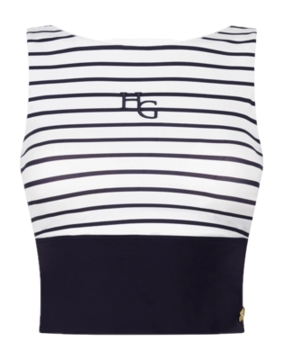 Tanktop House of Gravity Women Divine Crop Top White X Blue Stripe