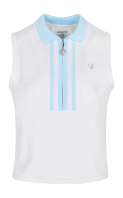 Tanktop Vieux Jeu Women Josephine White/Light Blue Regular Fit