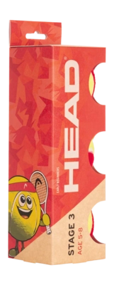 Tennisbal HEAD Stage 3 Red 3B 3-Tin