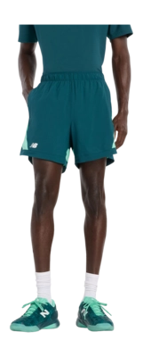 Tennisbroek New Balance Men Tournament Novelty Short Medusa Green
