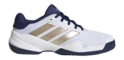 Tennisschoen Adidas Kids Barricade Cloud White / Cyber Metallic / Dark Blue Hardcourt en Kunstgras