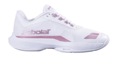 Tennisschoen Babolat Women Jet Tere 2 All Court White/Silver/Sky Blue Gravel/Hardcourt/Smashcourt