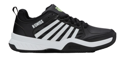 Tennis Shoes K-Swiss Men Court Express 2 Clay Black White Soft Neon Green