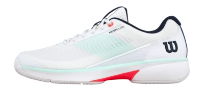Tennisschoen Wilson Men Rush Lite 5 White / Bay / Fiery Coral Hardcourt Gravel